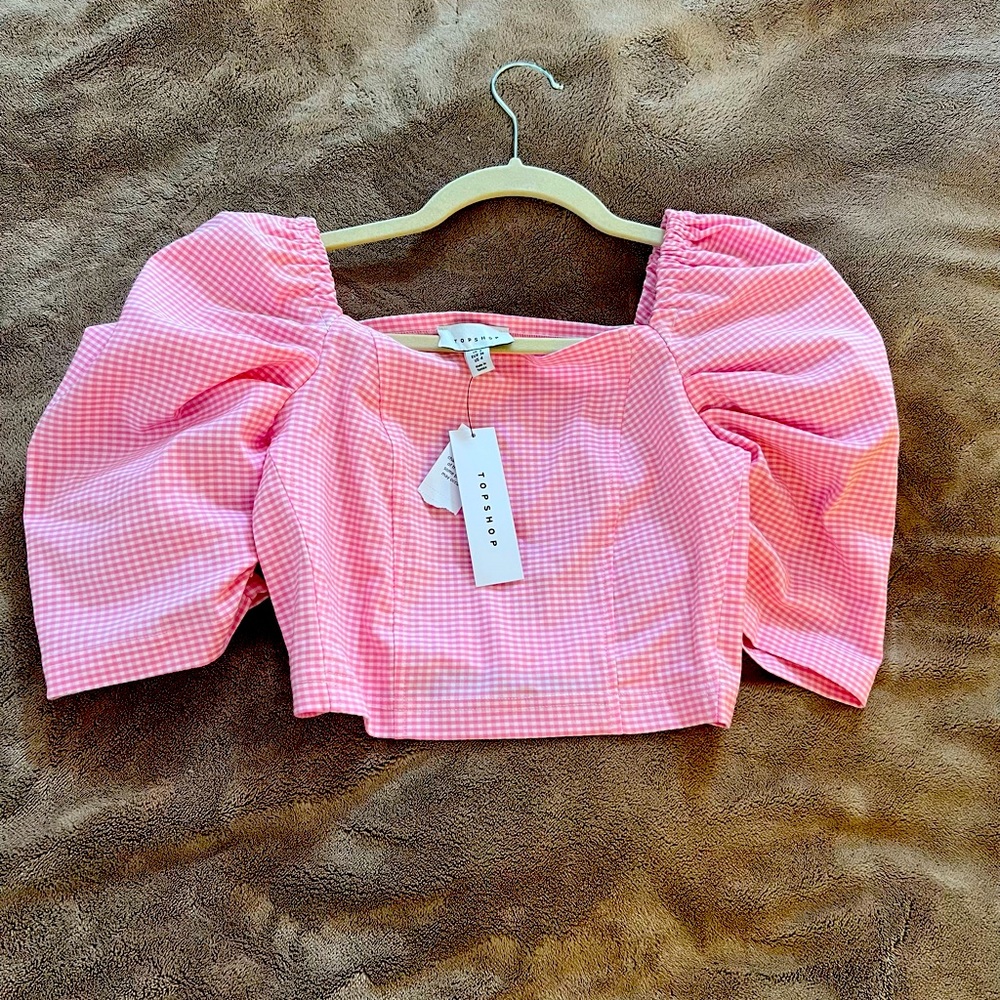 Top shop pink crop top